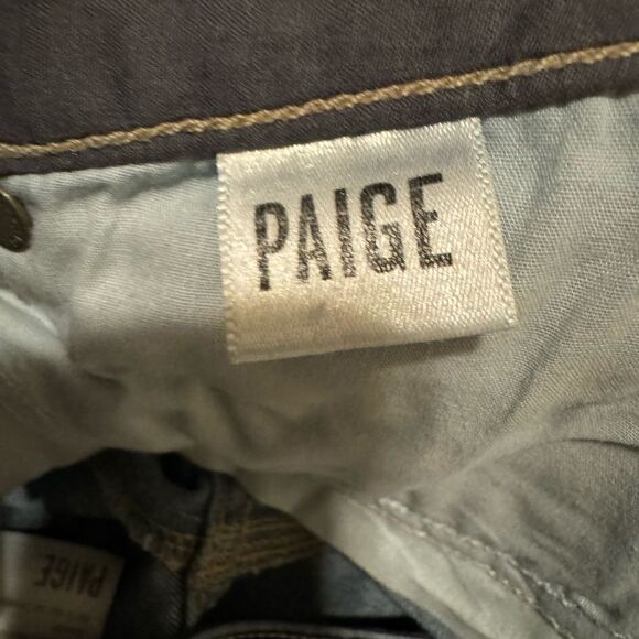 PAIGE Jane Zip Crop Jeans Jace No Whiskers, Zipper Hems, Stretchy Denim Size 26 - Picture 2 of 9